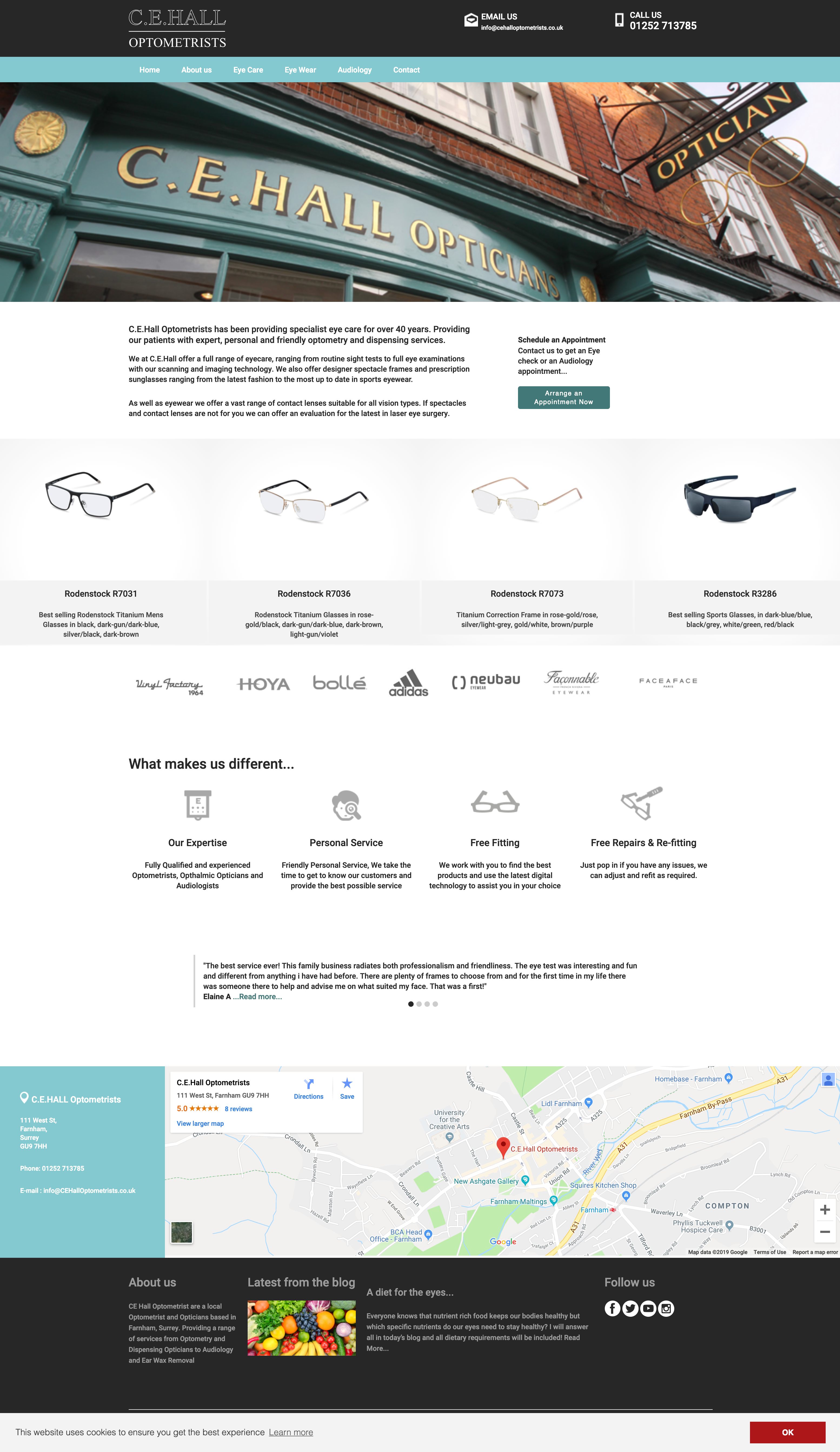 CE Hall website on desktop and mobile