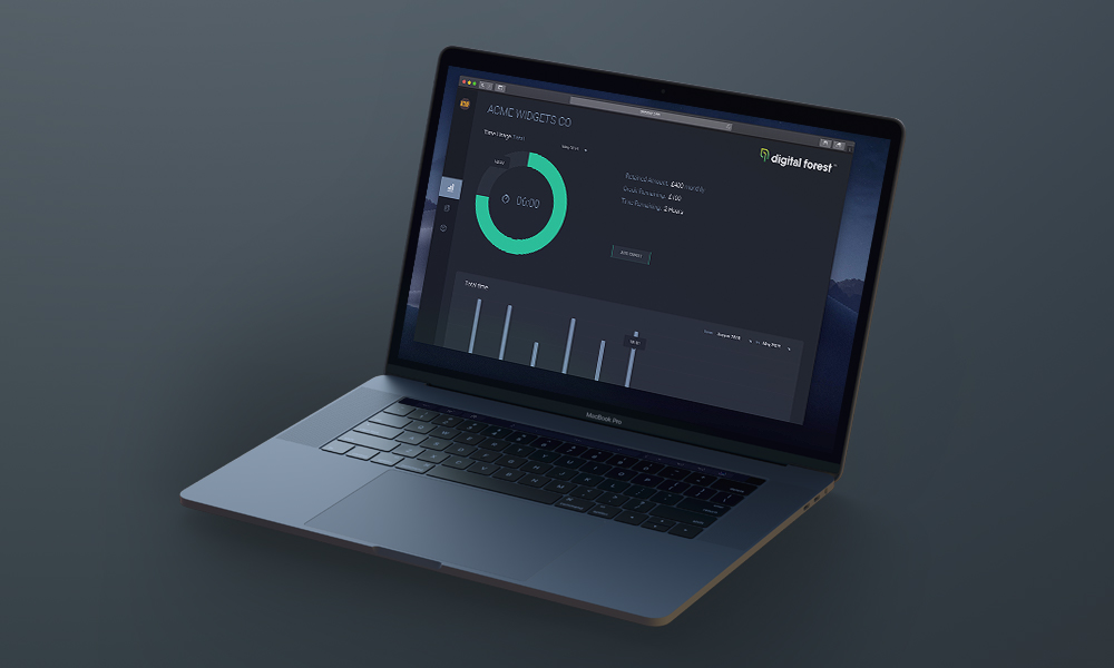 Time tracking web application on MacBook